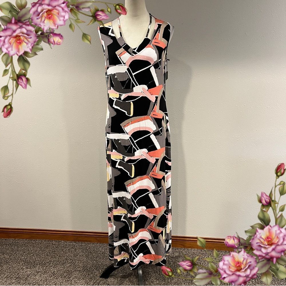 Artex Abstract Print Sleeveless Maxi Dress‎ size medium